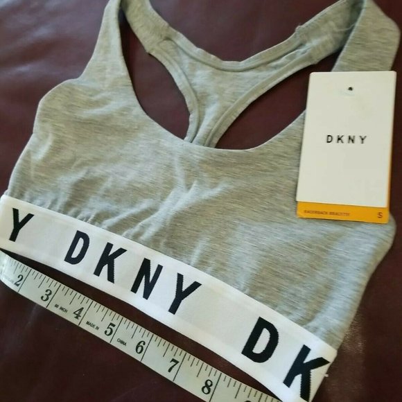 DKNY Intimates DK4519 Racerback Bralette Grey White Black Size Small New - Picture 4 of 7